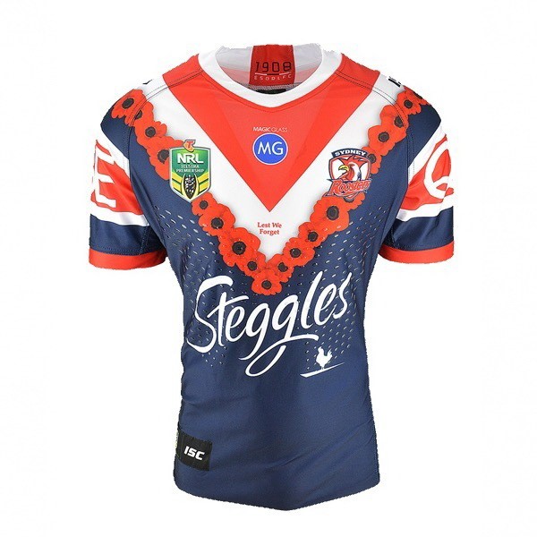 Tailandia Camiseta Sydney Roosters Anzac 2018 Azul